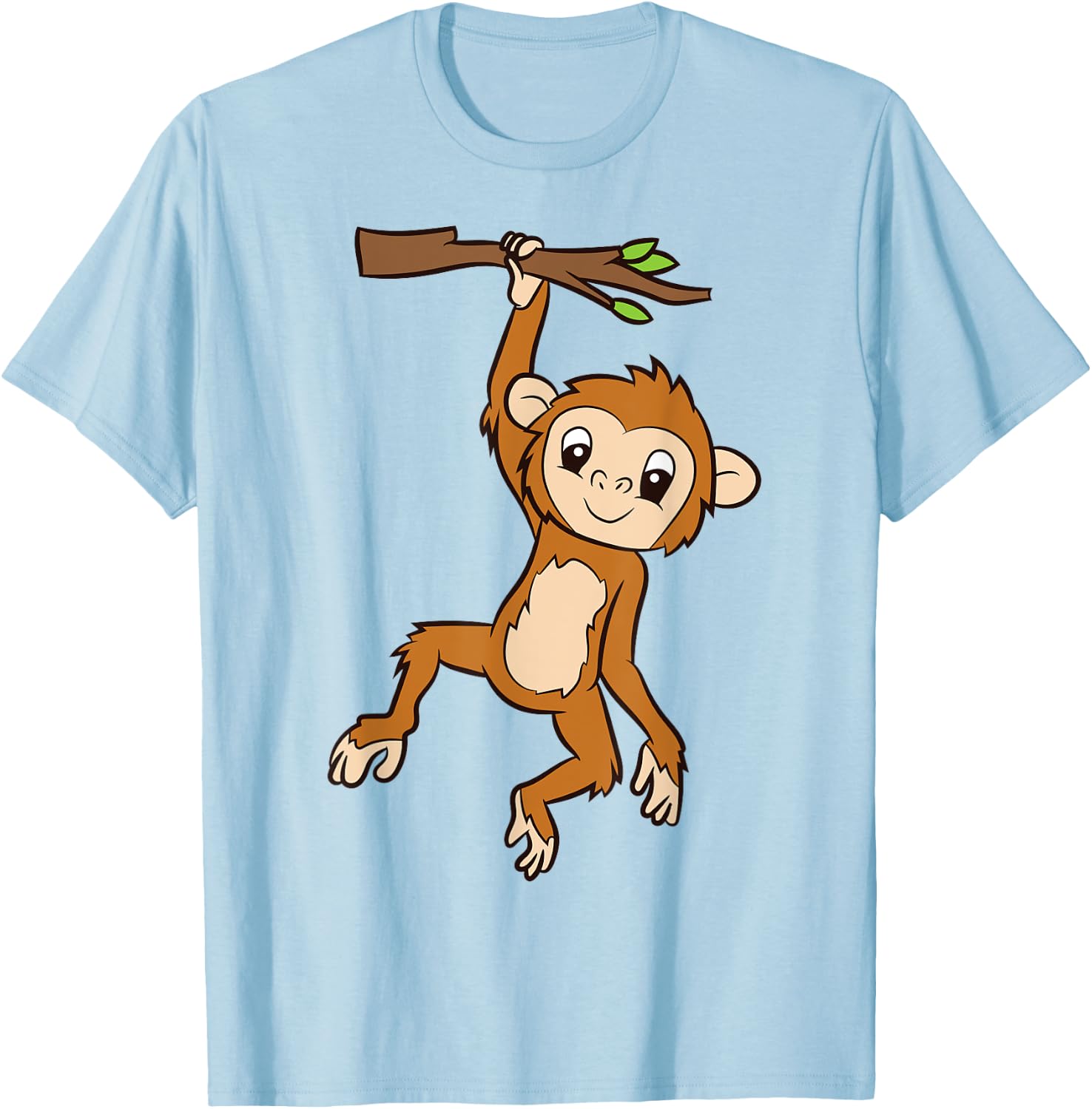 Monkey Hanging On Branch Ape Monkey T-Shirt - T-Shirt | Light Blue