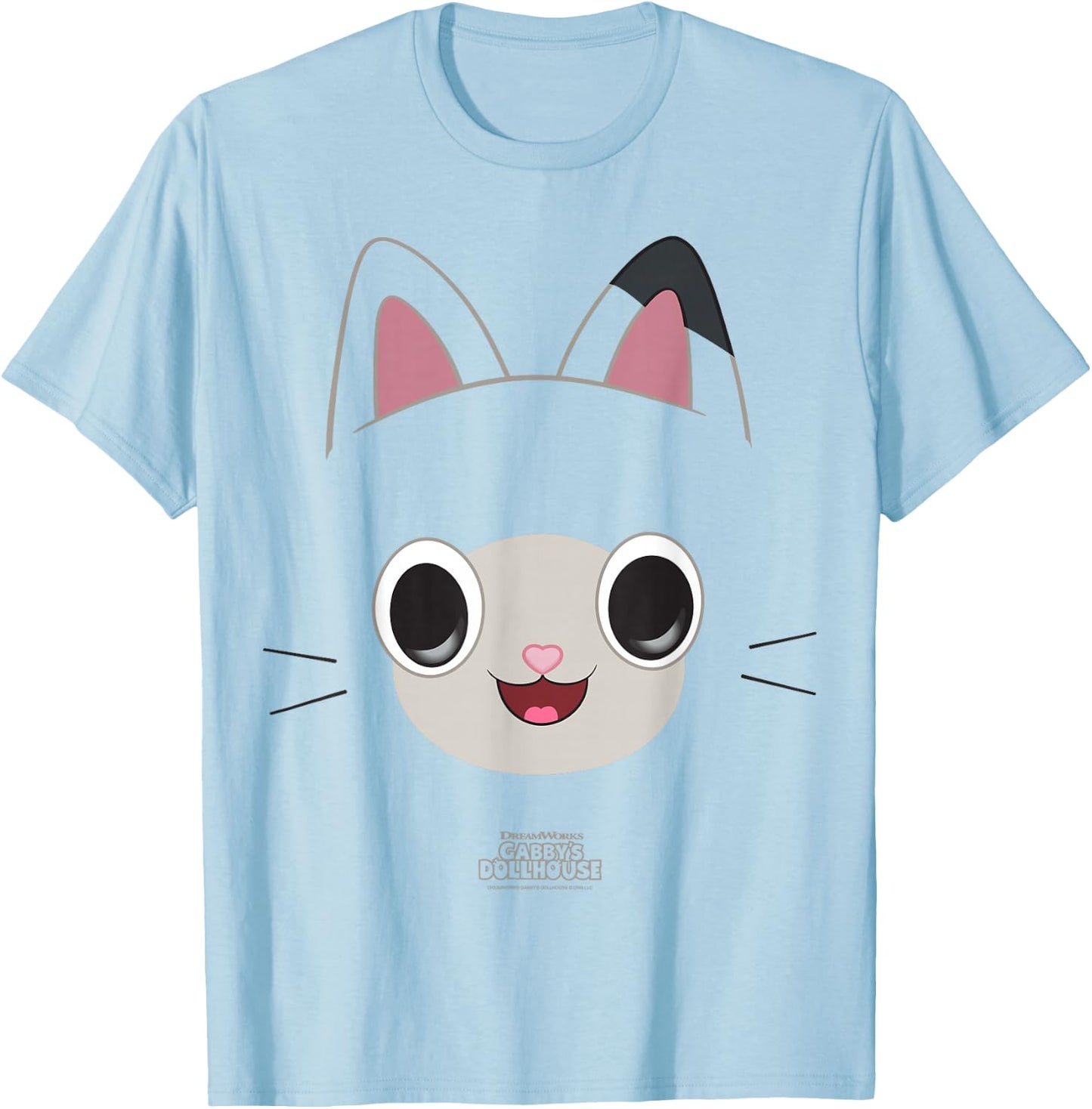 DreamWorks Gabby's Dollhouse Pandy Paws Big Face Halloween T-Shirt - T-Shirt | Light Blue