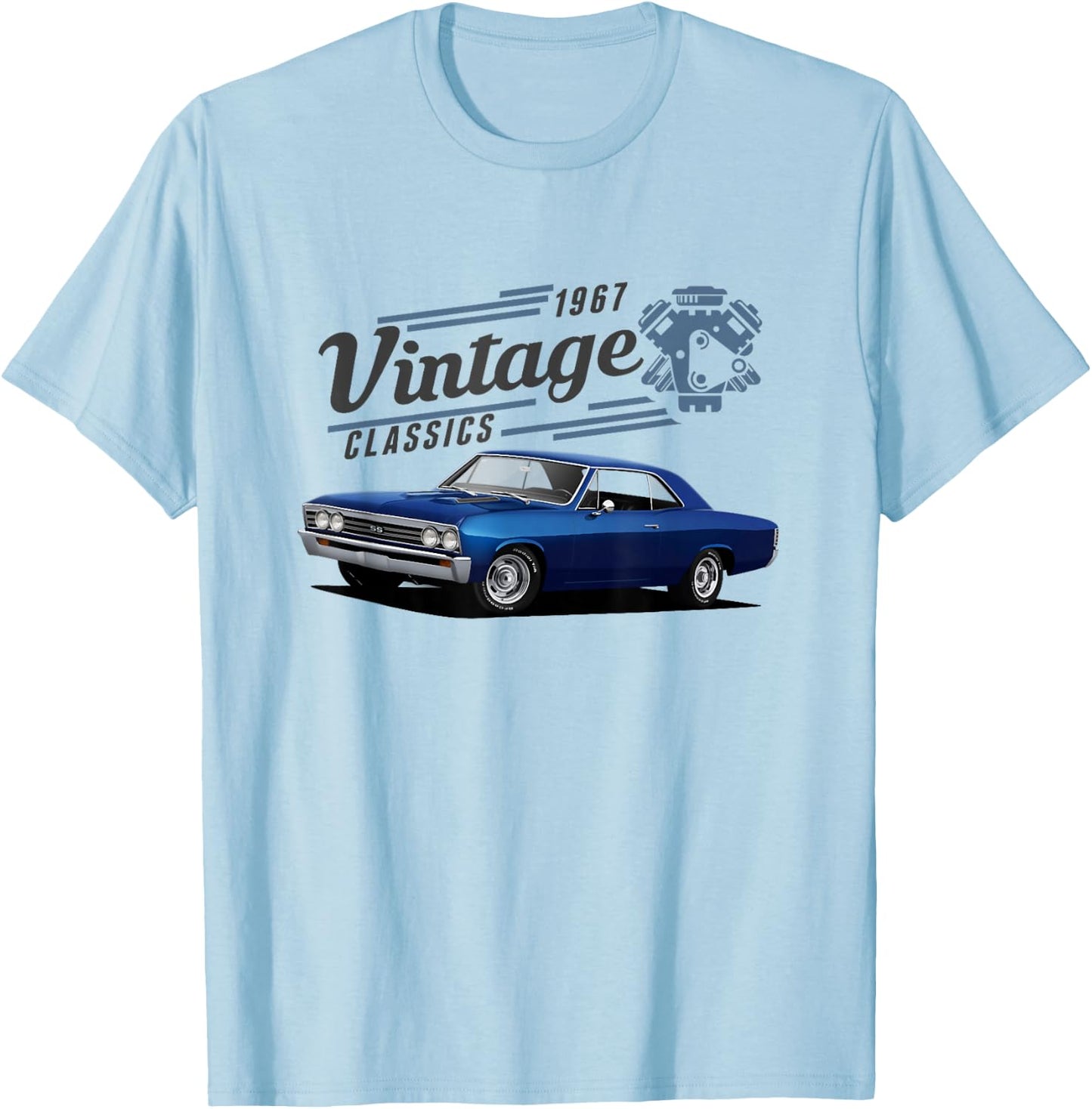 1967 67 Chevelle SS Trending Chevys Vintage Muscle Car T-Shirt - T-Shirt | Light Blue