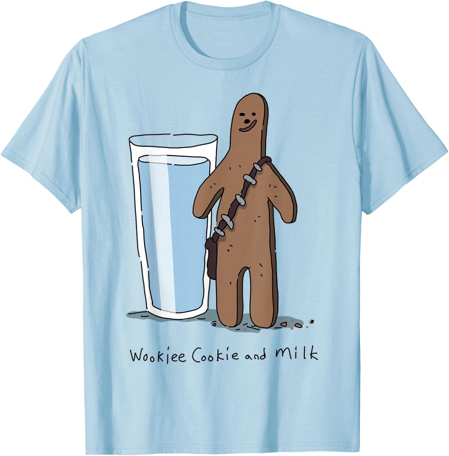 Star Wars Chewbacca Wookiee Cookie And Milk T-Shirt - T-Shirt | Light Blue