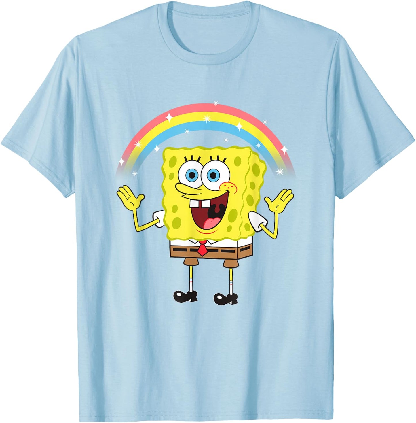 SpongeBob SquarePants Imagination Rainbow Happy Logo T-Shirt - T-Shirt | Light Blue