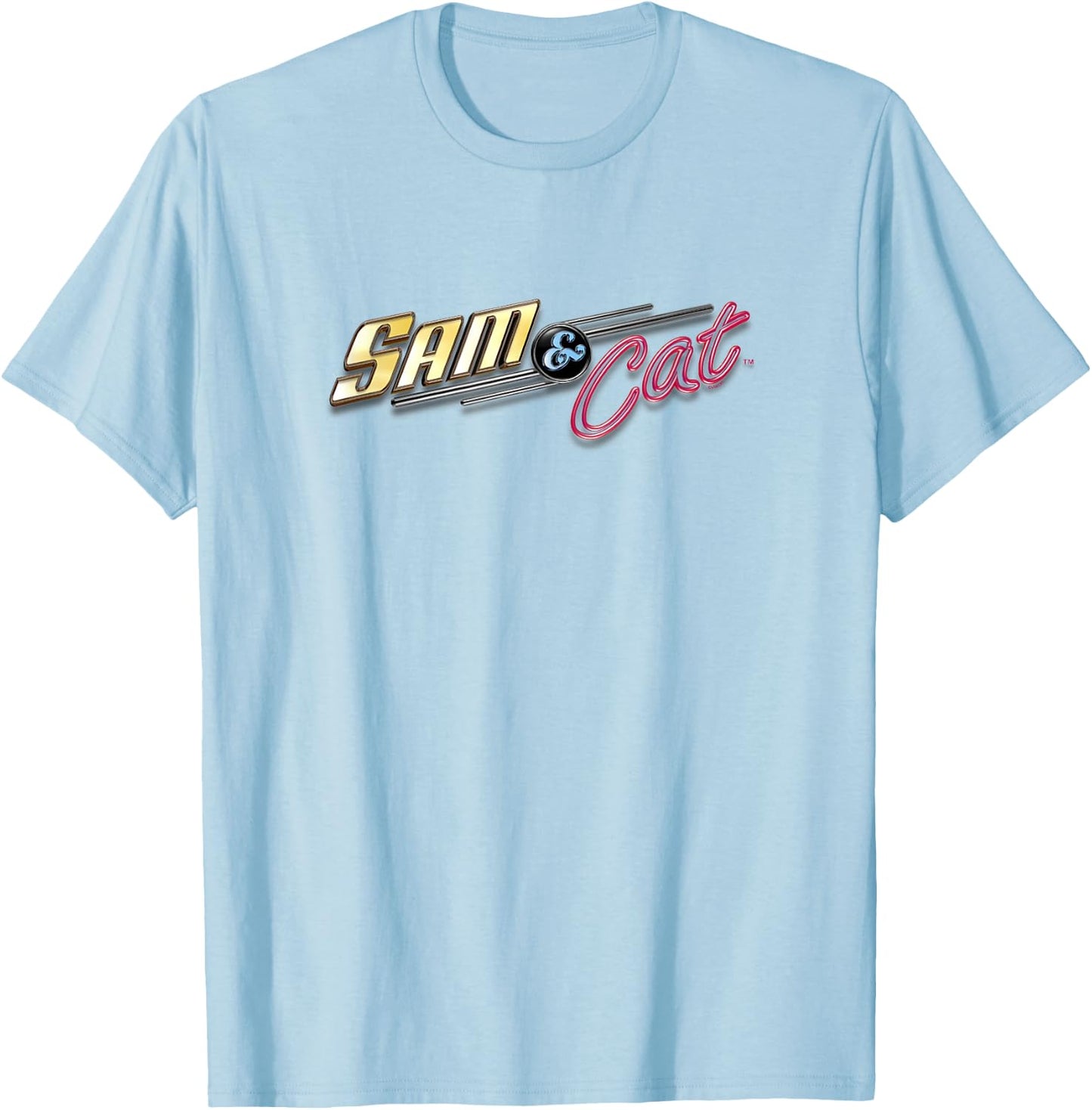 Sam and Cat Classic TV Show Chest Logo T-Shirt - T-Shirt | Light Blue