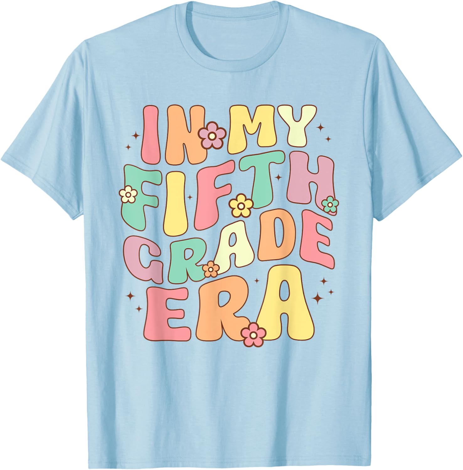 In My Fifth Grade Era 5th Grade Groovy Back to School T-Shirt - T-Shirt | Light Blue