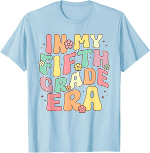 In My Fifth Grade Era 5th Grade Groovy Back to School T-Shirt - T-Shirt | Light Blue