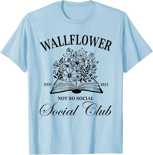 Wallflower Social Club, Wildflower Social Club, Book Lover T-Shirt - T-Shirt | Light Blue
