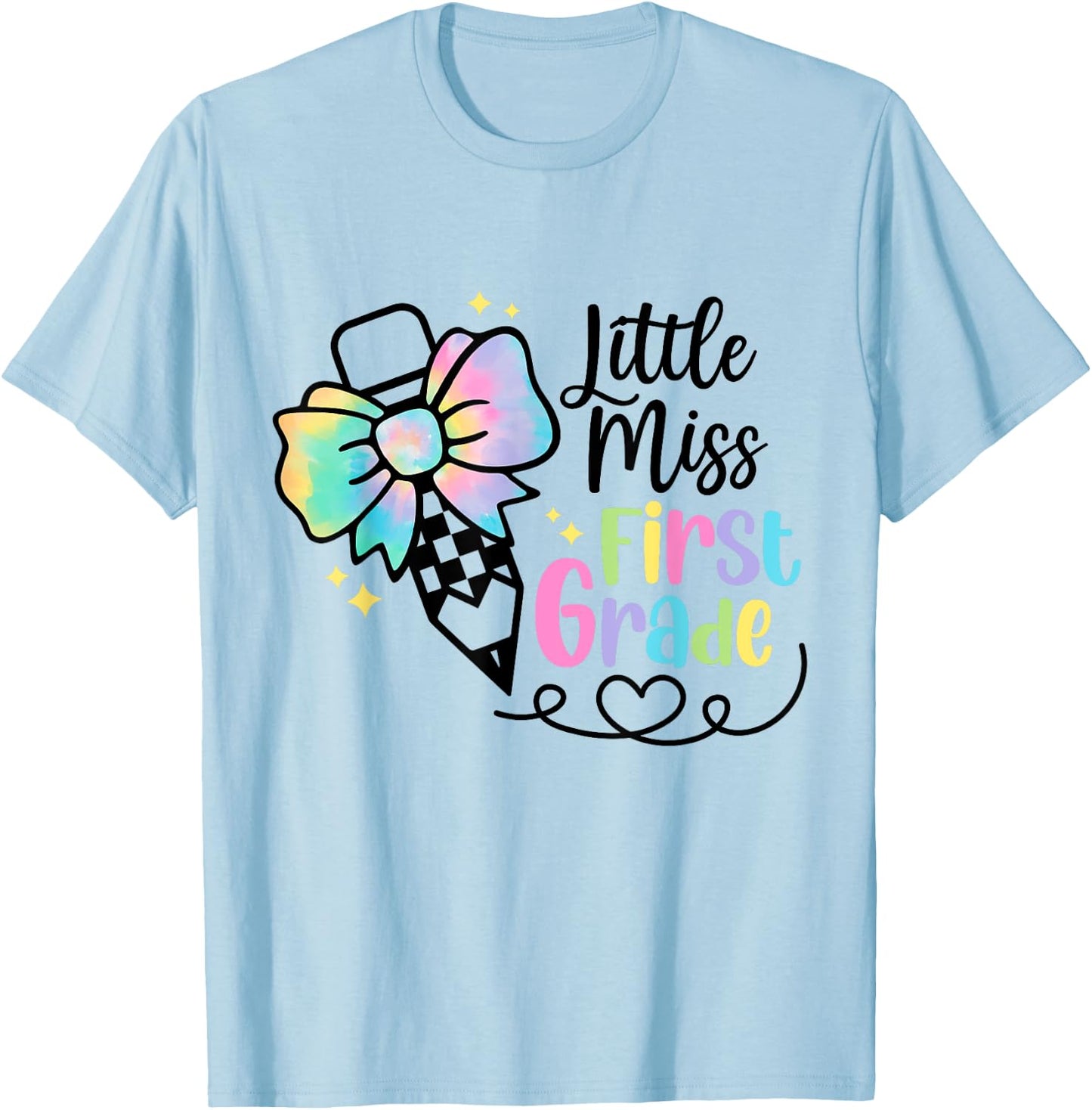 Cute First Grade Girls Back to School First Day of 1st Grade T-Shirt - T-Shirt | Light Blue