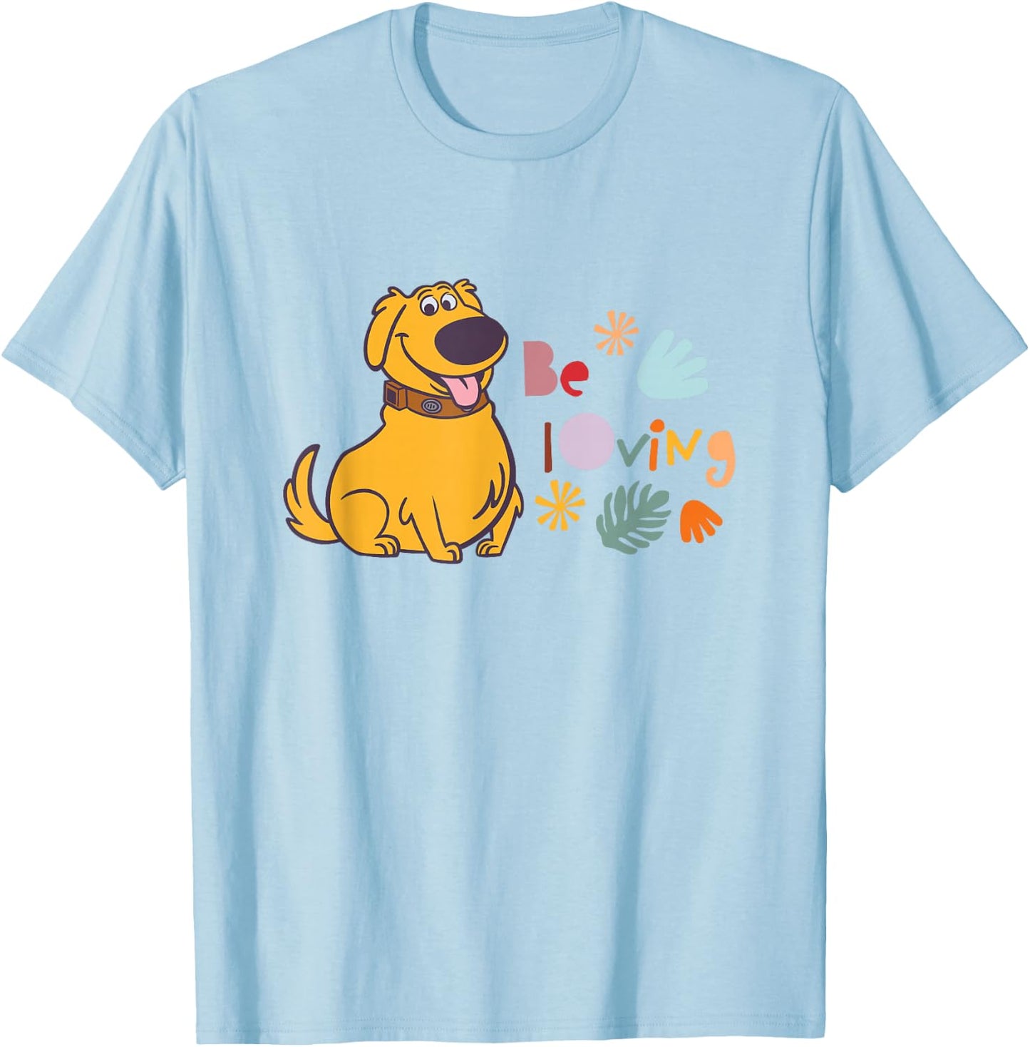 Disney Pixar Up Be Loving Cute Dug Colorful Big Chest Logo T-Shirt - T-Shirt | Light Blue