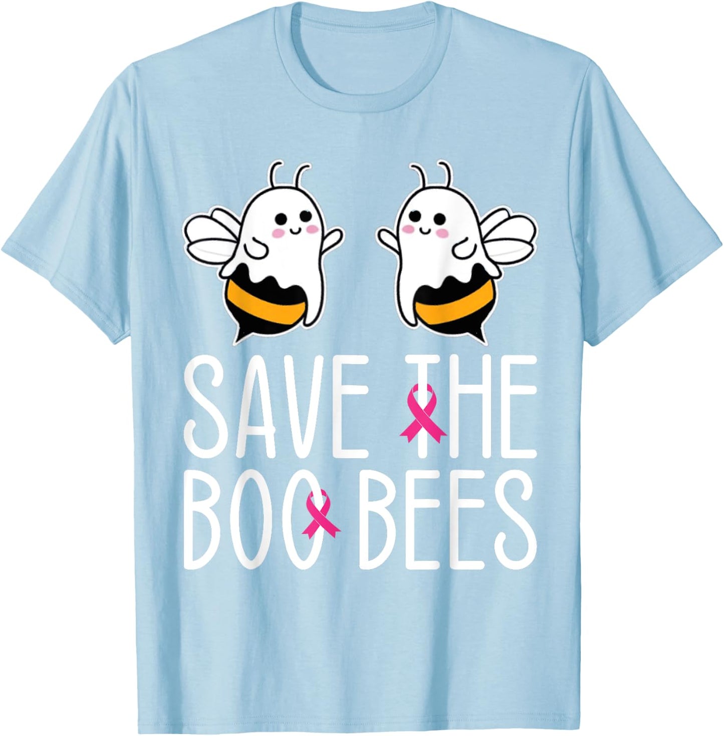 Save The Boo bees Breast Cancer Awareness Halloween Women T-Shirt - T-Shirt | Light Blue