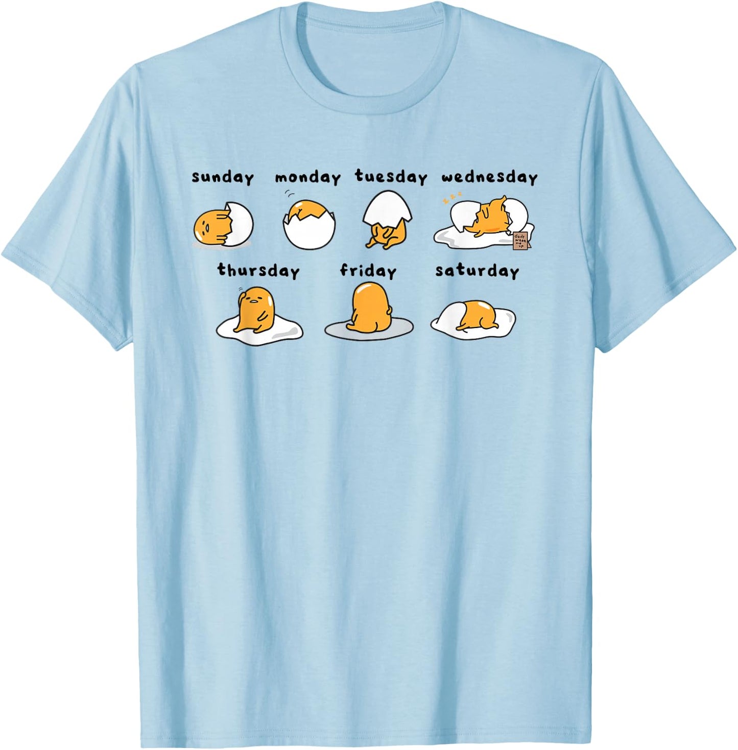 Gudetama Days of The Week T-Shirt - T-Shirt | Light Blue