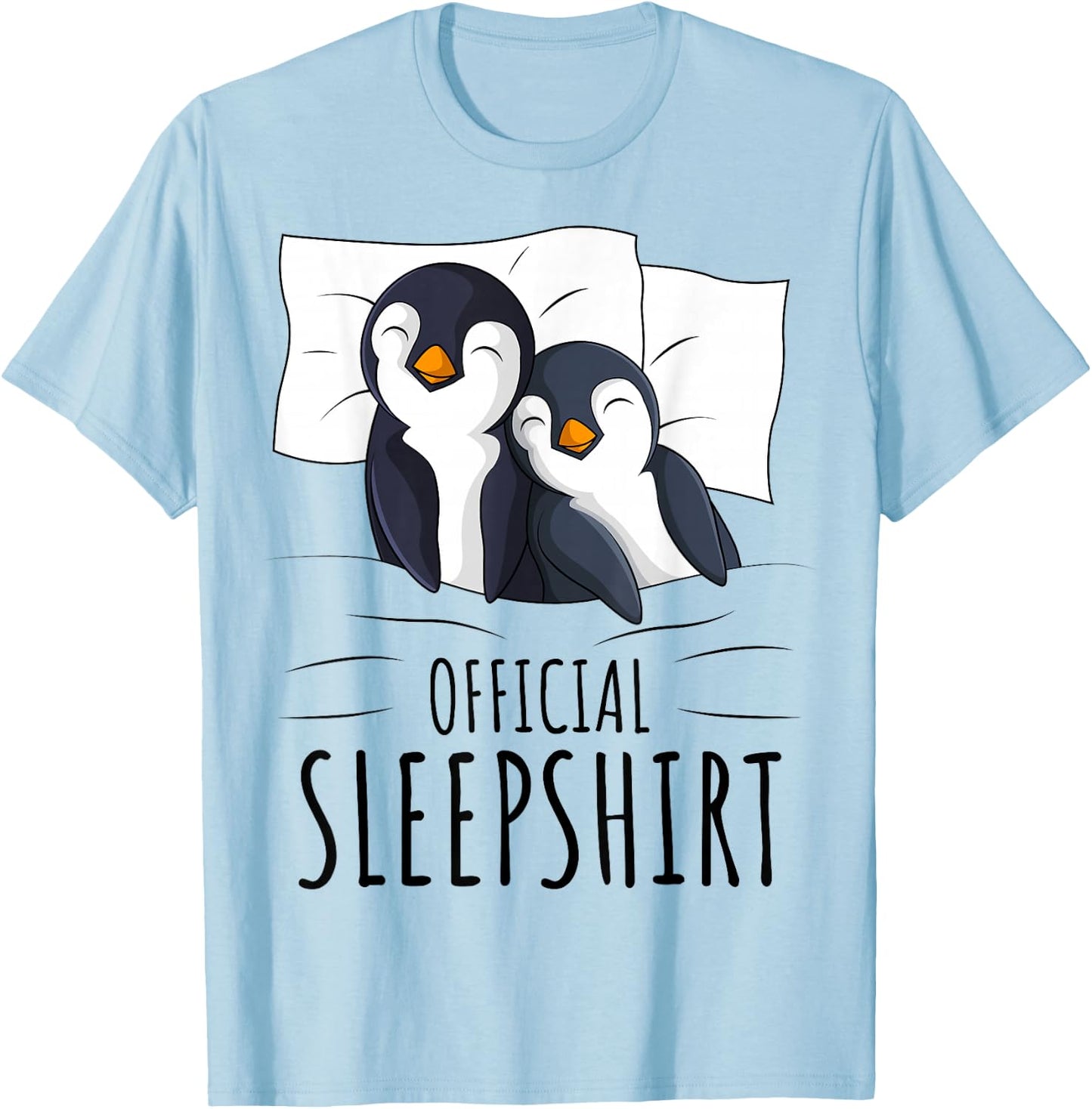 Sleeping Penguin Lover Napping Official Sleepshirt T-Shirt - T-Shirt | Light Blue