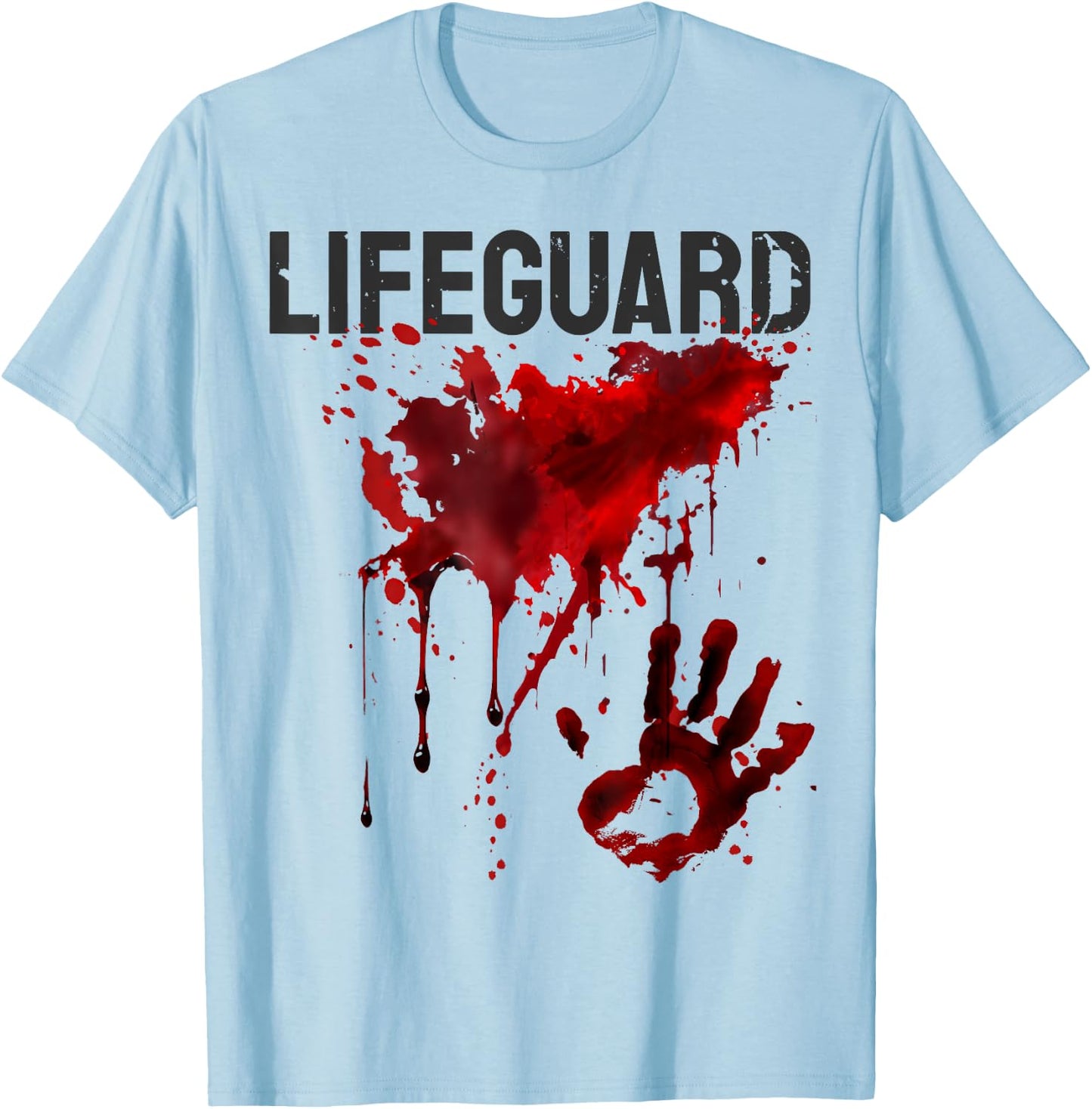 Lifeguard Shirt Blood Splatter Nurse Halloween T-Shirt - T-Shirt | Light Blue
