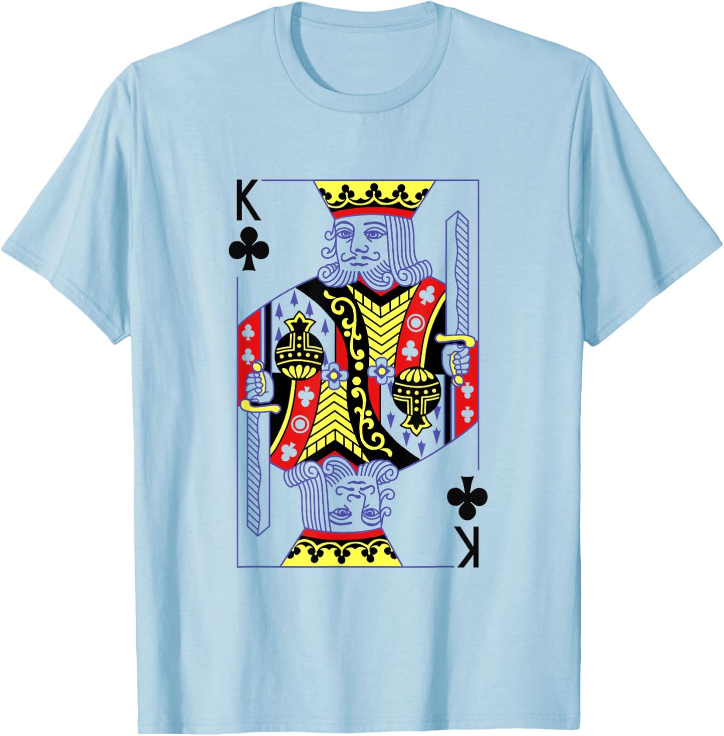 King Of Clubs Royal Flush Costume Halloween Playing Cards T-Shirt - T-Shirt | Light Blue