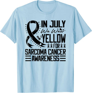 In July We Wear Yellow For Sarcoma Cancer Awareness T-Shirt - T-Shirt | Light Blue