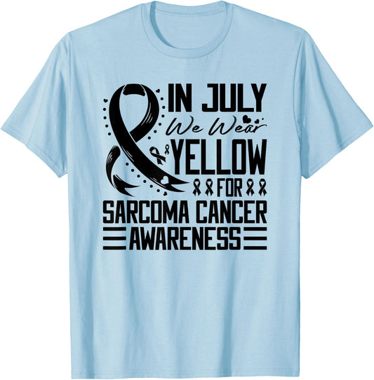 In July We Wear Yellow For Sarcoma Cancer Awareness T-Shirt - T-Shirt | Light Blue