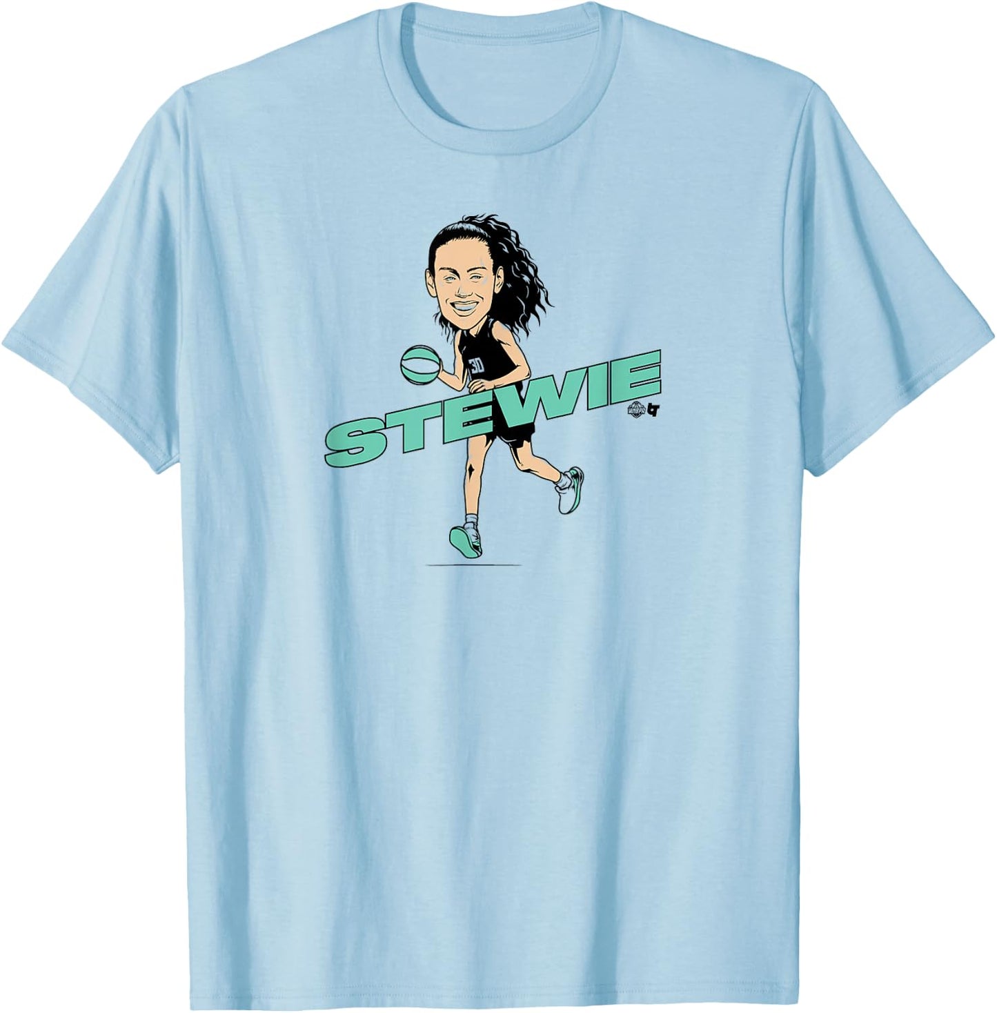 Breanna Stewart - Caricature - New York Basketball T-Shirt - T-Shirt | Light Blue