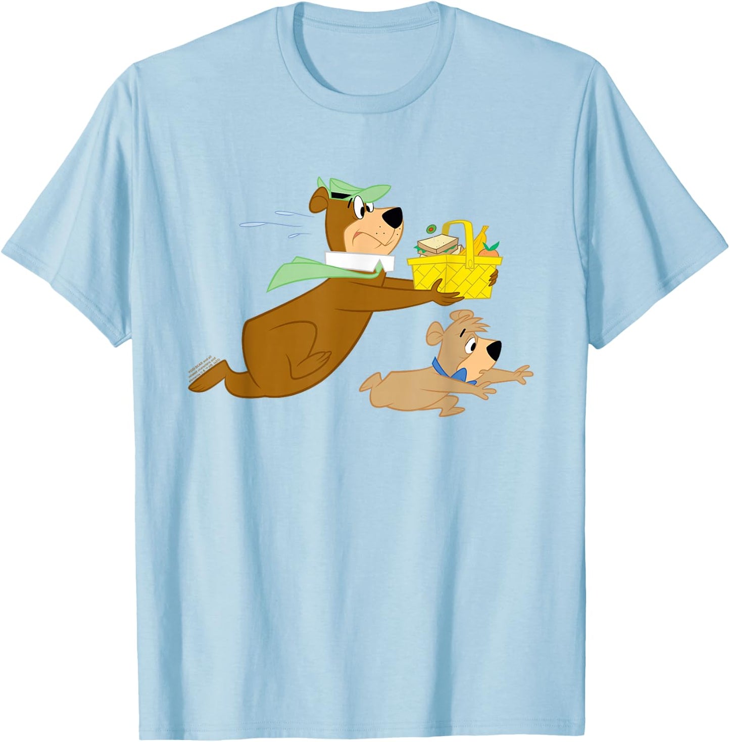 Yogi Bear Yogi and Boo Boo Steal Picnic Basket T-Shirt - T-Shirt | Light Blue