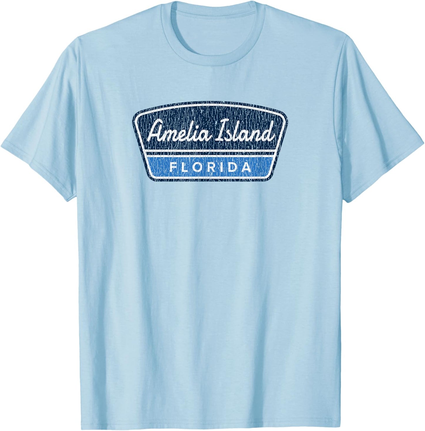 Vintage Amelia Island Florida Souvenir Retro Preppy Graphic T-Shirt - T-Shirt | Light Blue
