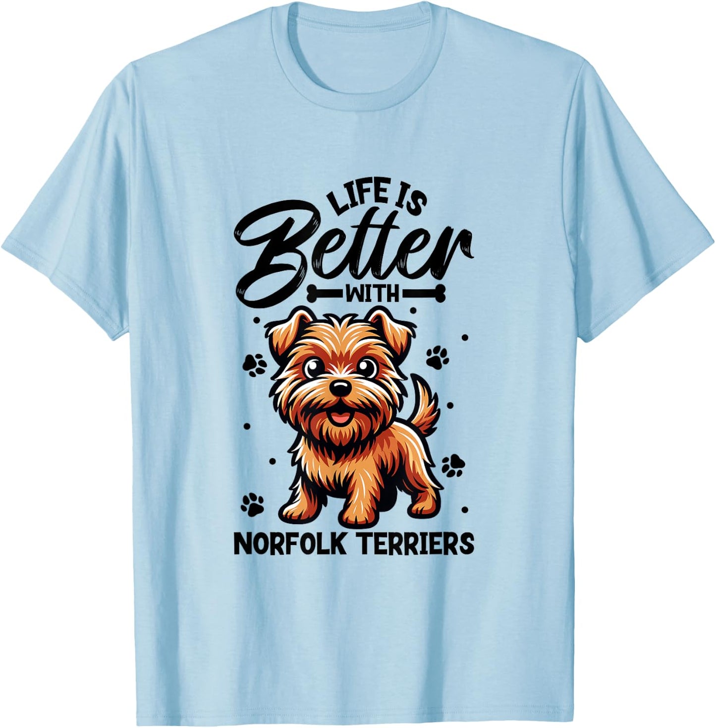 Best life with Norfolk Terrier T-Shirt - T-Shirt | Light Blue