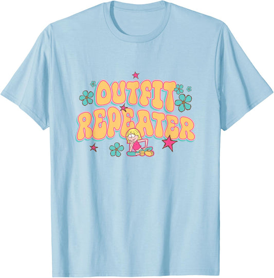 Disney Lizzy McGuire Outfit Repeater Retro Chest Text Logo T-Shirt - T-Shirt | Light Blue