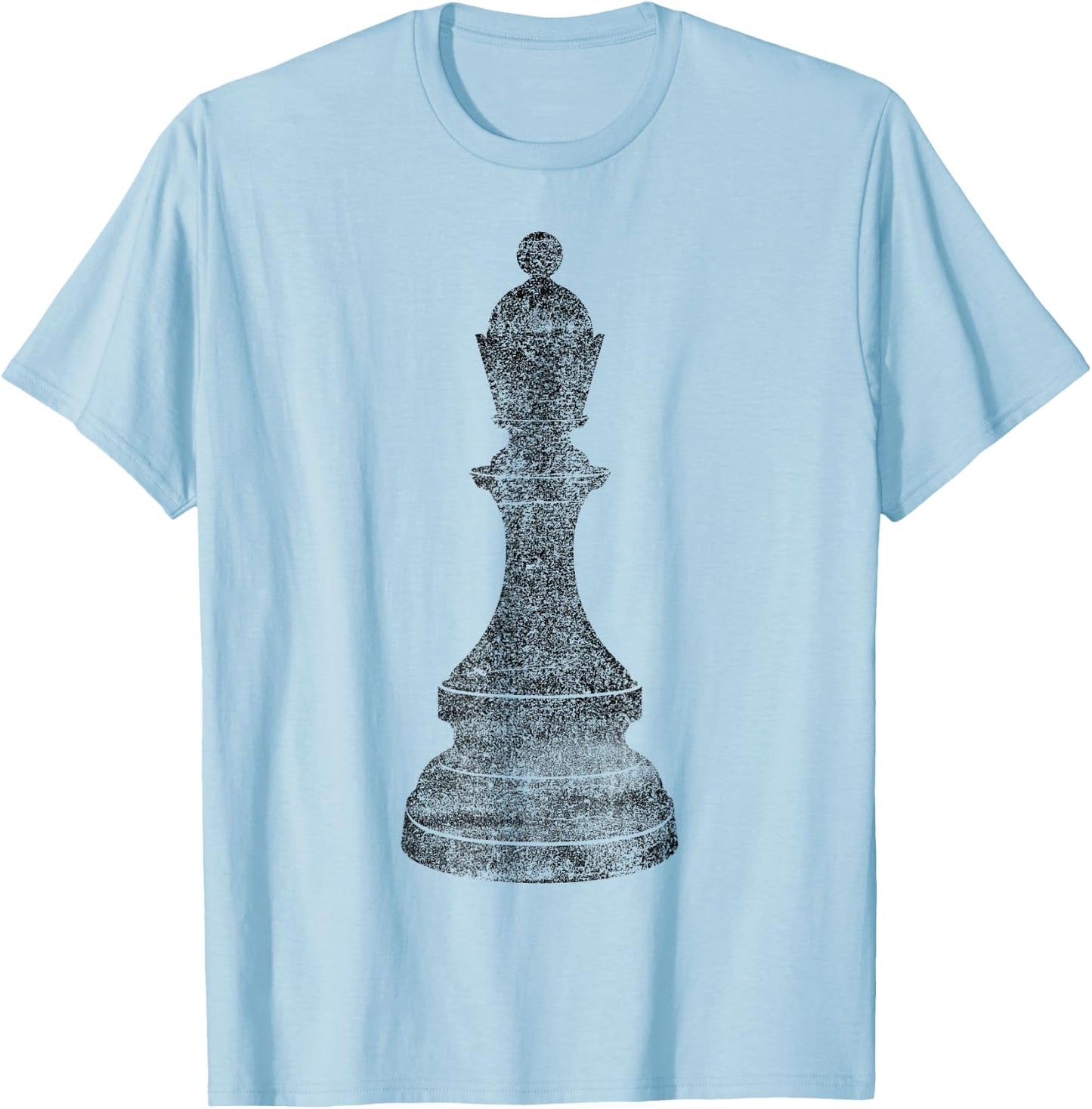 Distressed vintage Chess piece black Queen chess player game T-Shirt - T-Shirt | Light Blue