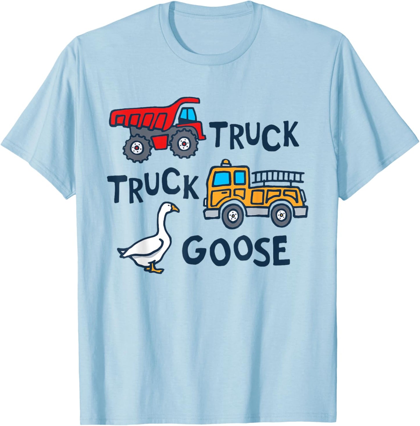 Cute Truck Goose Funny Truck Driver Trucker Silly Goose Farm T-Shirt - T-Shirt | Light Blue