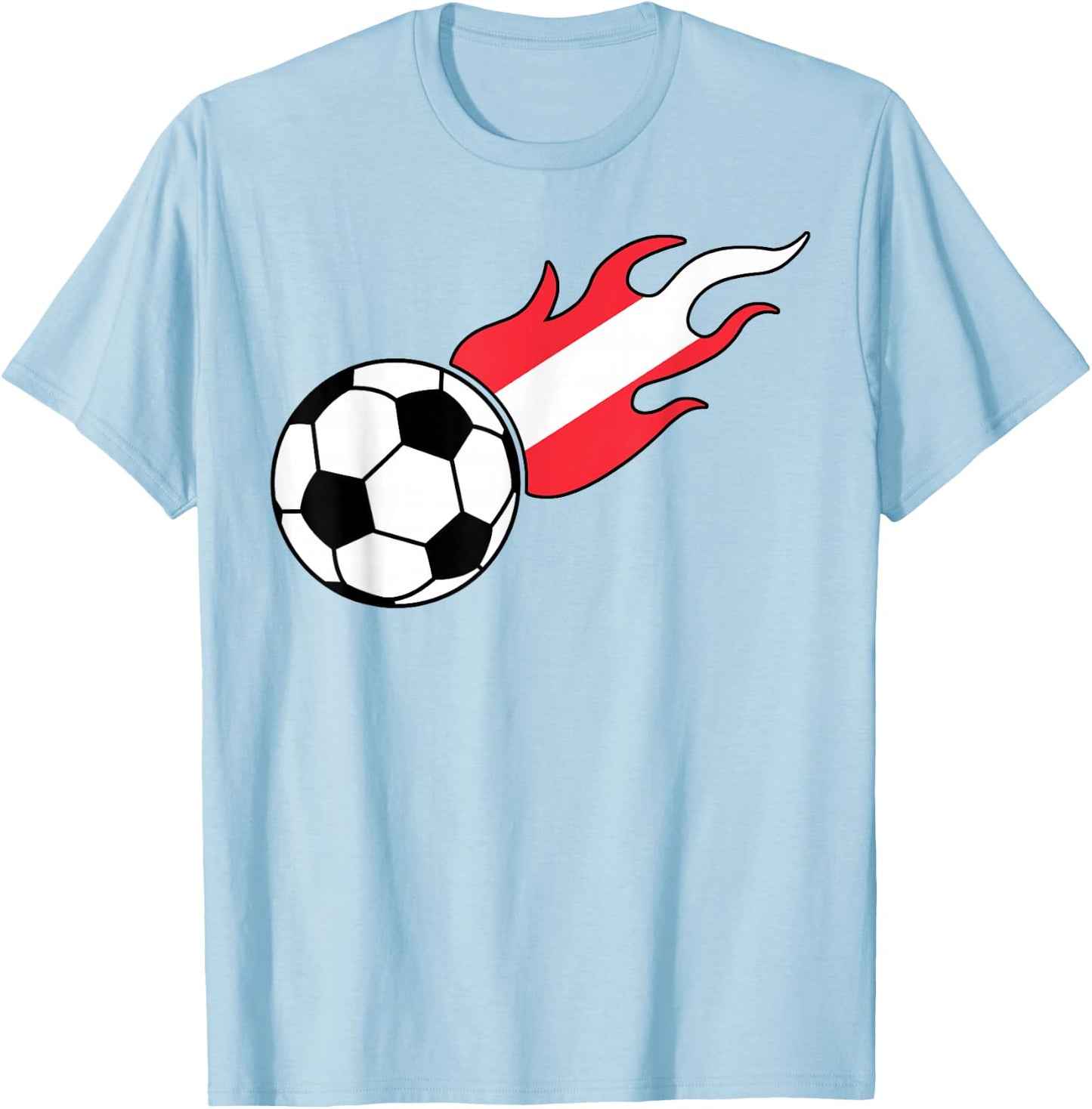 Austrian Flag Austria Soccer Lover T-Shirt - T-Shirt | Light Blue