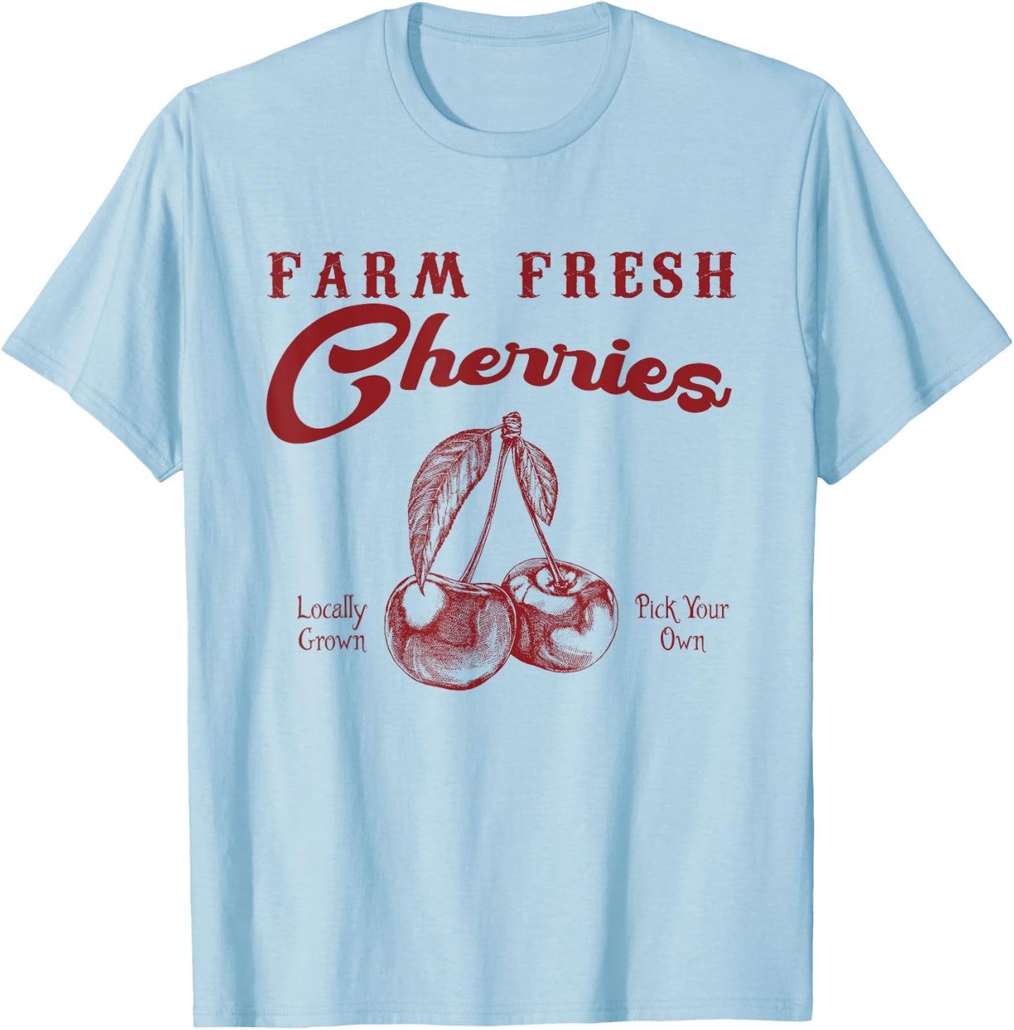 Farm Fresh Cherries T-Shirt - T-Shirt | Light Blue