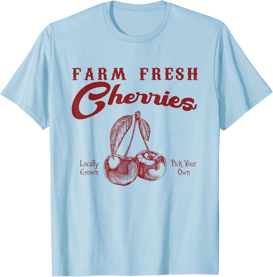 Farm Fresh Cherries T-Shirt - T-Shirt | Light Blue