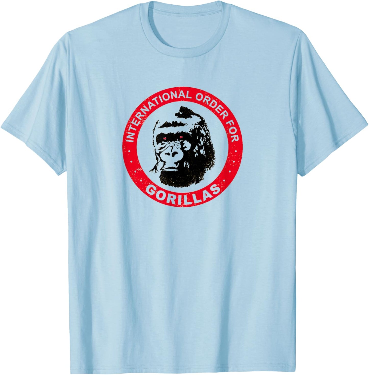 International Order For Gorillas Retro 80s T-Shirt - T-Shirt | Light Blue