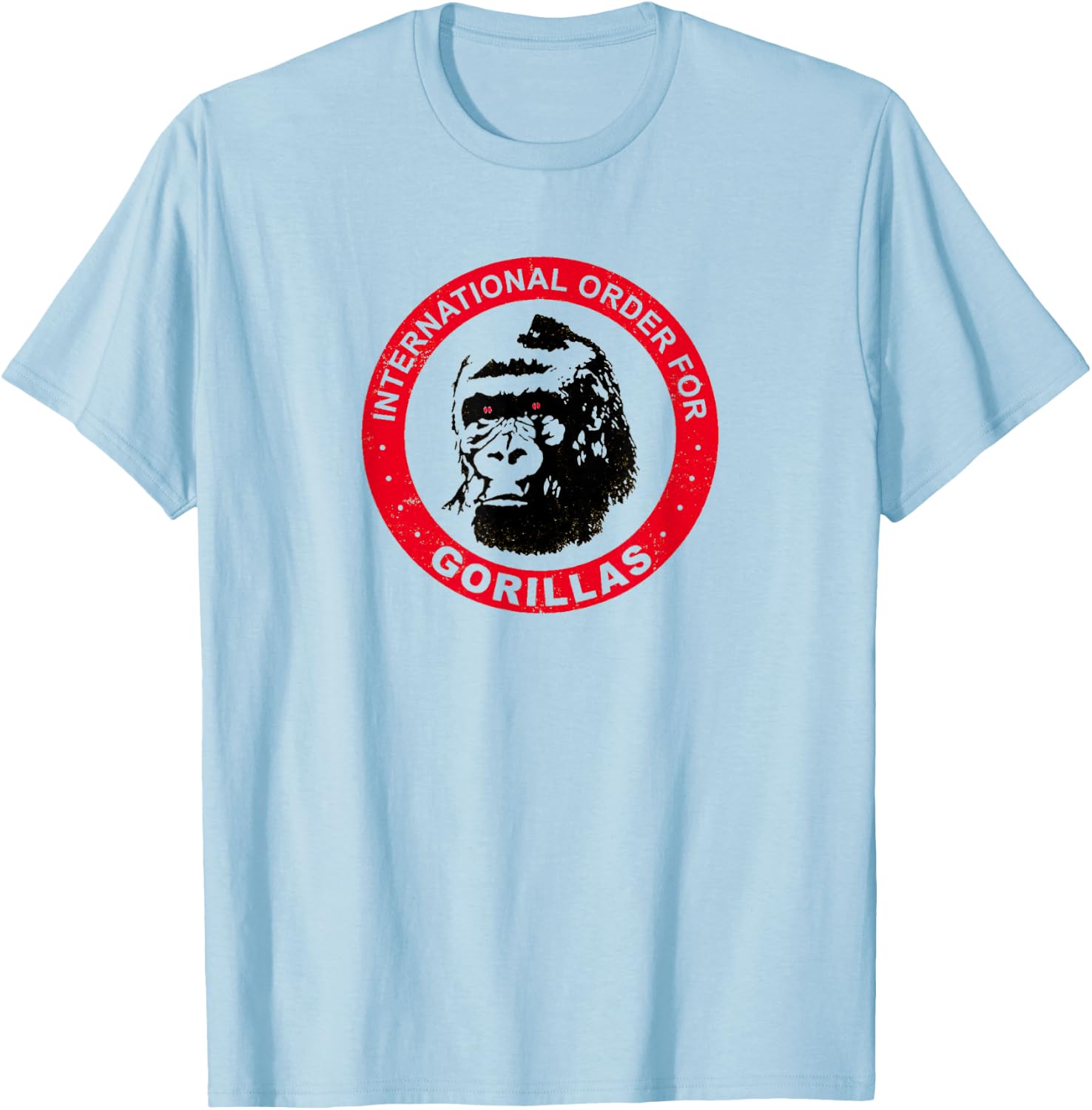 International Order For Gorillas Retro 80s T-Shirt - T-Shirt | Light Blue