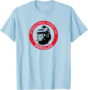 International Order For Gorillas Retro 80s T-Shirt - T-Shirt | Light Blue