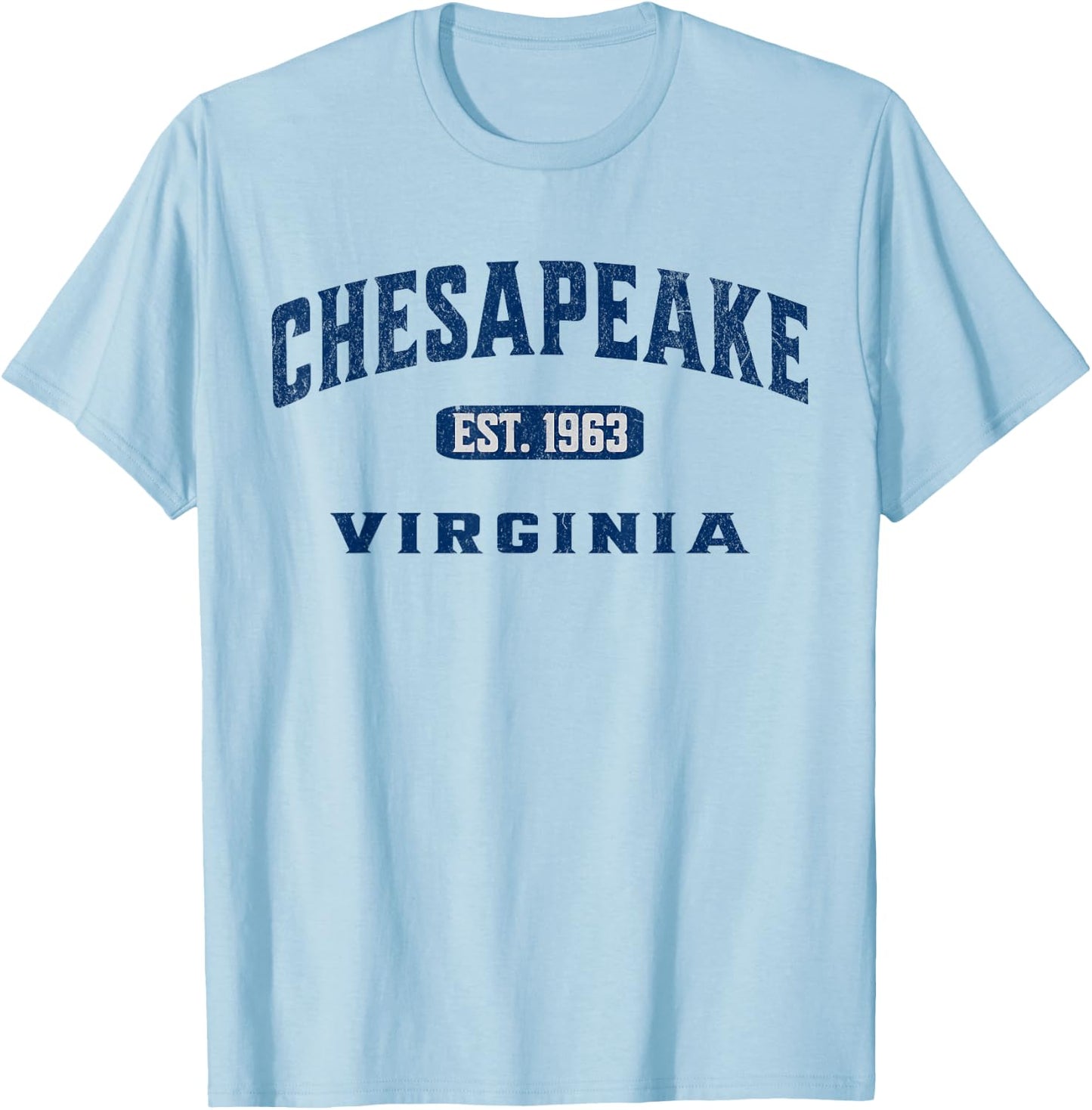 Vintage Athletic VA Souvenir Visit Chesapeake Virginia T-Shirt - T-Shirt | Light Blue