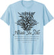 Abide In Me John 15:4 Christian Bible Scripture Flowers T-Shirt - T-Shirt | Light Blue