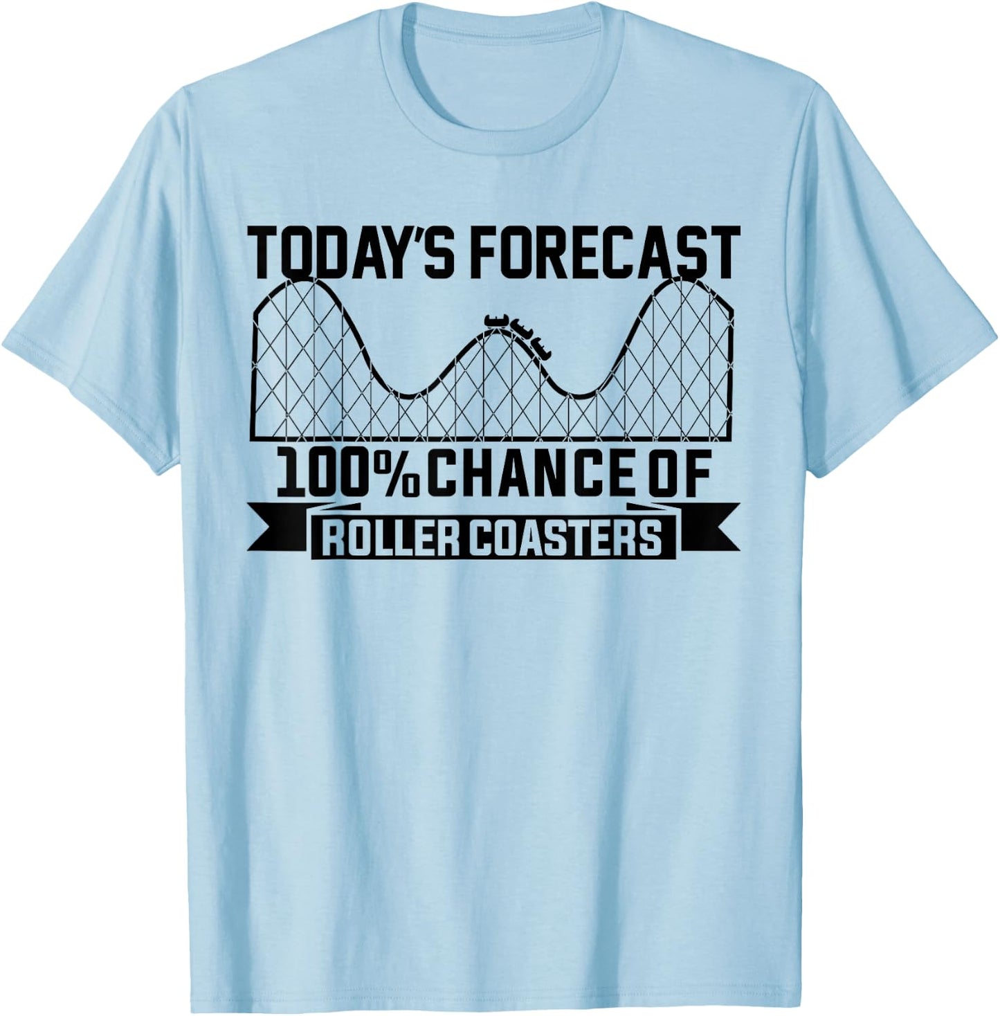 Funny RollerCoaster Vintage Amusement Park T-Shirt - T-Shirt | Light Blue