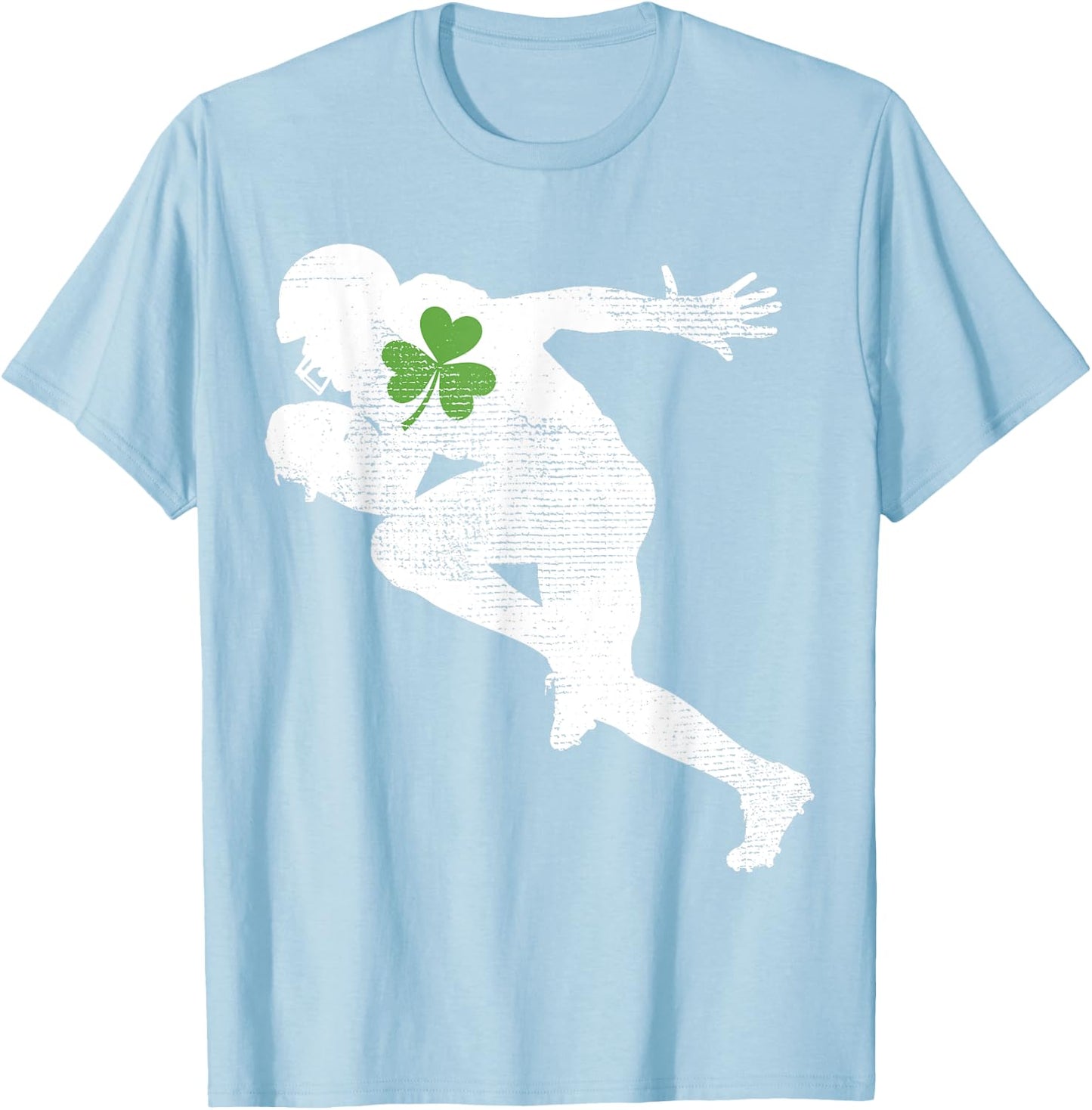 American Football Lovers Green Shamrock Leaf St Patricks Day T-Shirt - T-Shirt | Light Blue