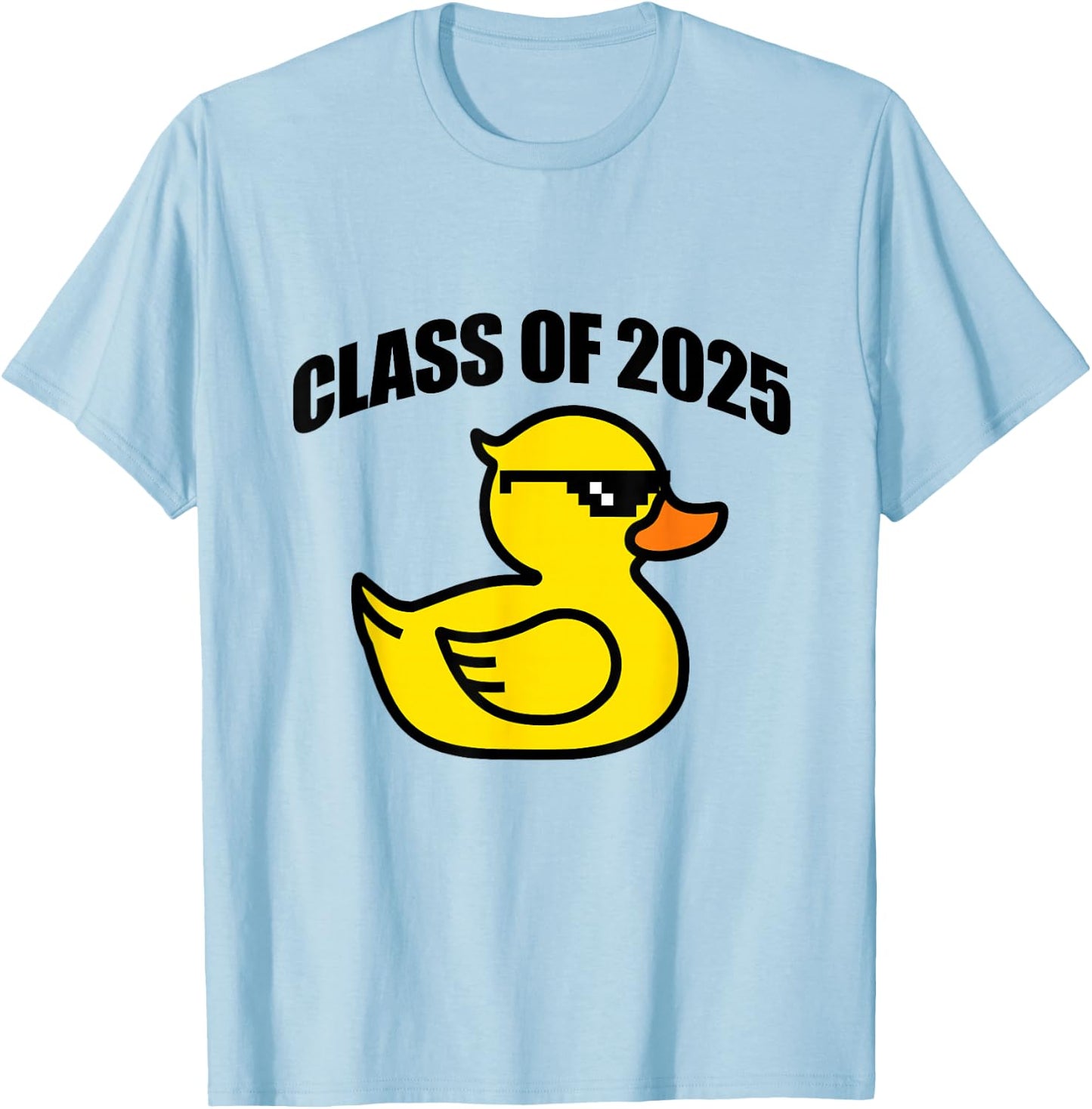 Cool Proud of Class of 2025 with Rubber Yellow Duck Graphic T-Shirt - T-Shirt | Light Blue