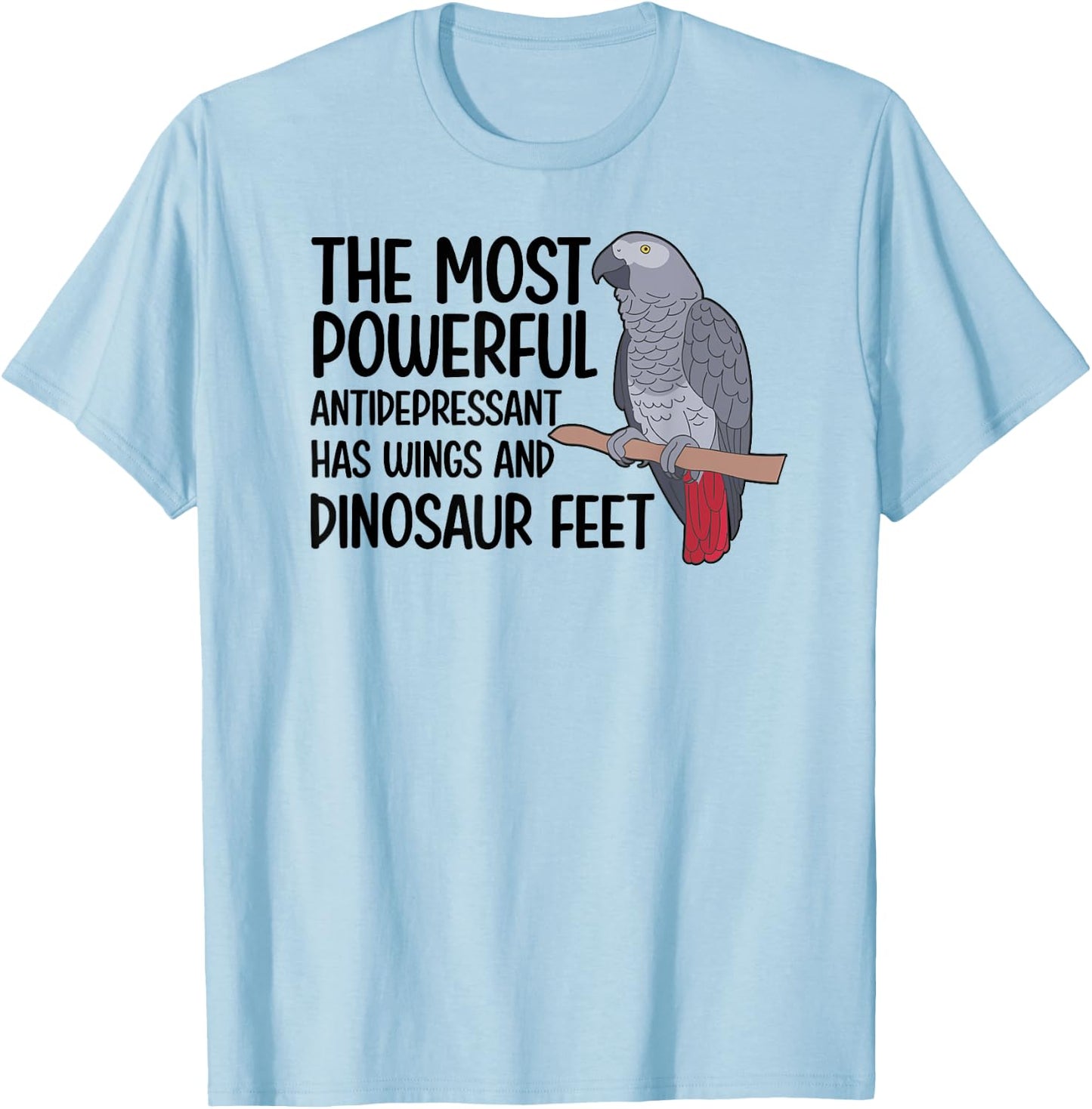 Dinousar Feet African Grey Owner African Grey Parrot Lover T-Shirt - T-Shirt | Light Blue