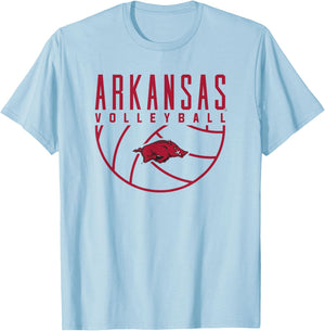 University of Arkansas Razorbacks Volleyball T-Shirt - T-Shirt | Light Blue