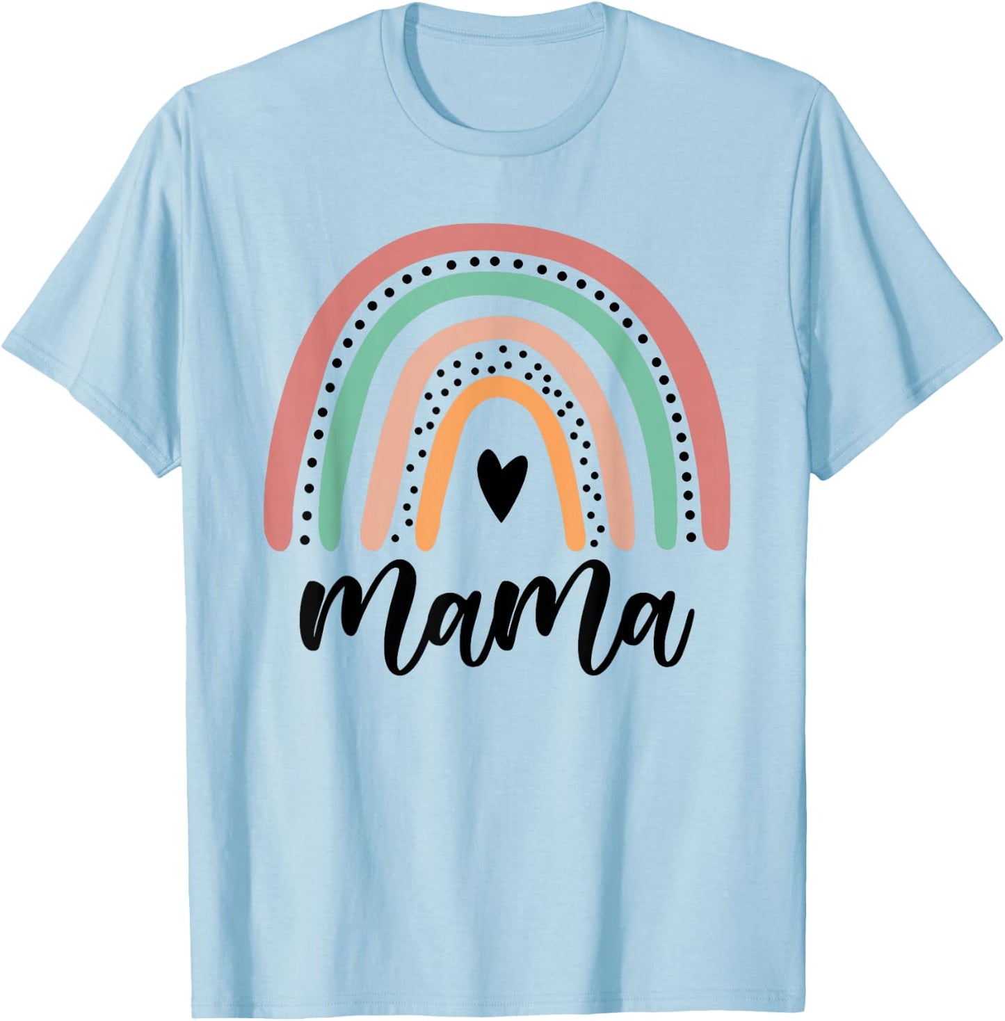 Rainbow Mama Gift Mothers Day New Mom Life Miracle Baby Boho T-Shirt - T-Shirt | Light Blue