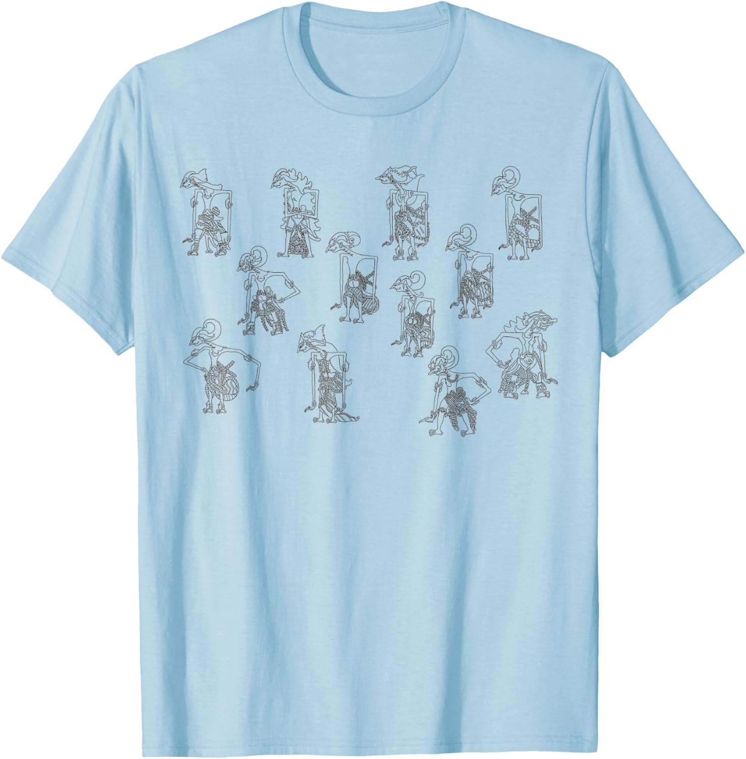 Wayang Kulit, Indonesia's Puppetry Heritage T-Shirt - T-Shirt | Light Blue