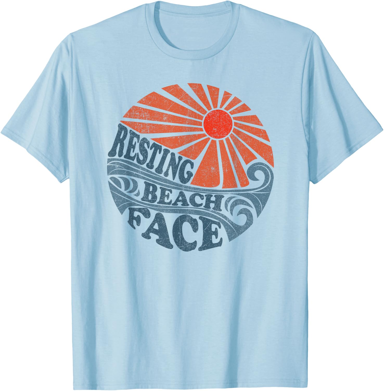 Vintage Resting Beach Face Funny Retro 70's Vacation Women's T-Shirt - T-Shirt | Light Blue
