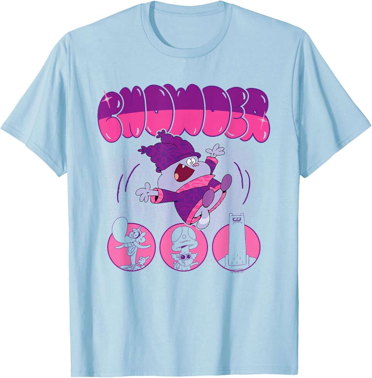Chowder Catering Team Bubble Letters Cartoon Network T-Shirt - T-Shirt | Light Blue