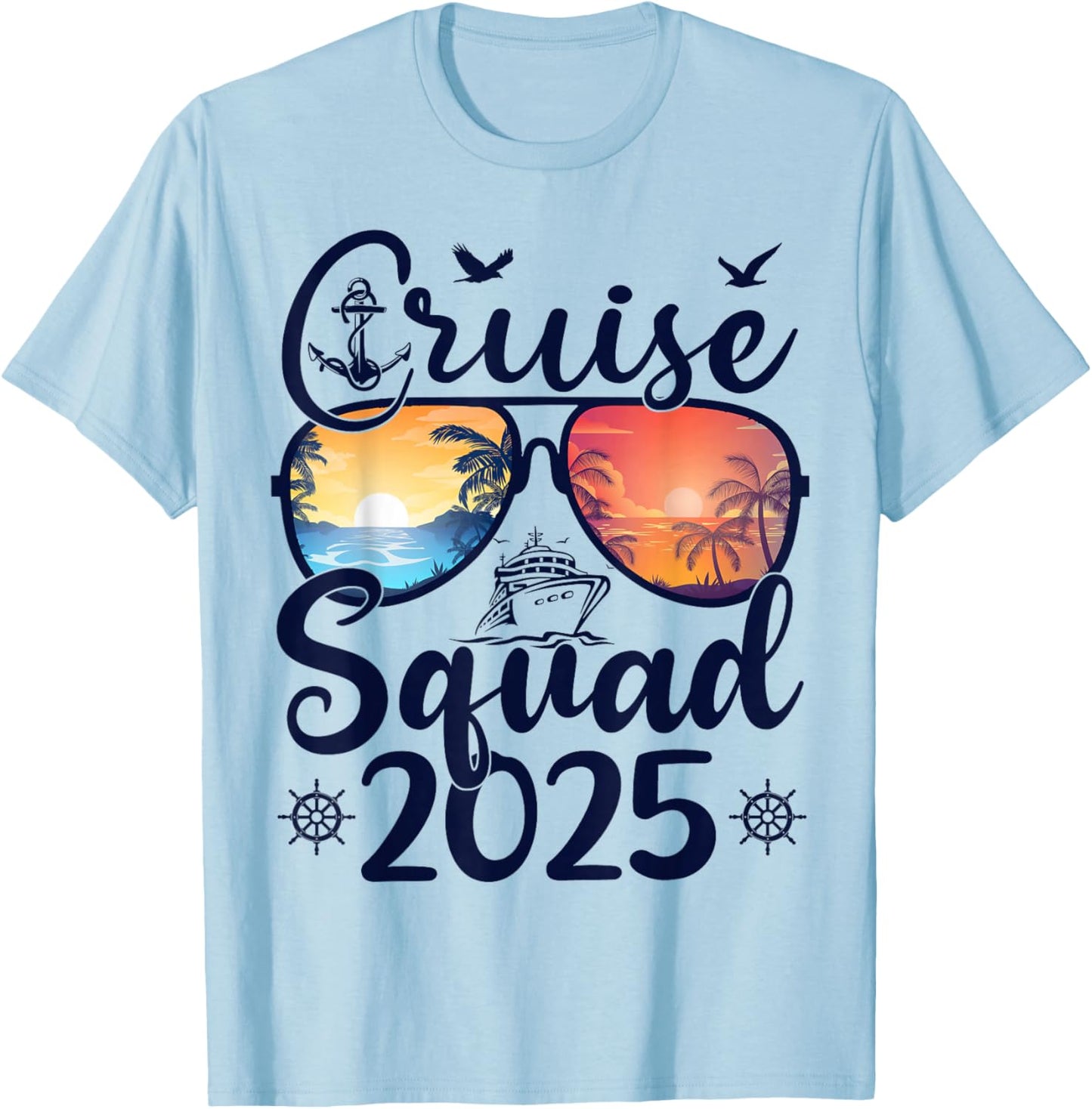 Cruise Squad 2025 Summer Vacation Matching Family Cruise T-Shirt - T-Shirt | Light Blue