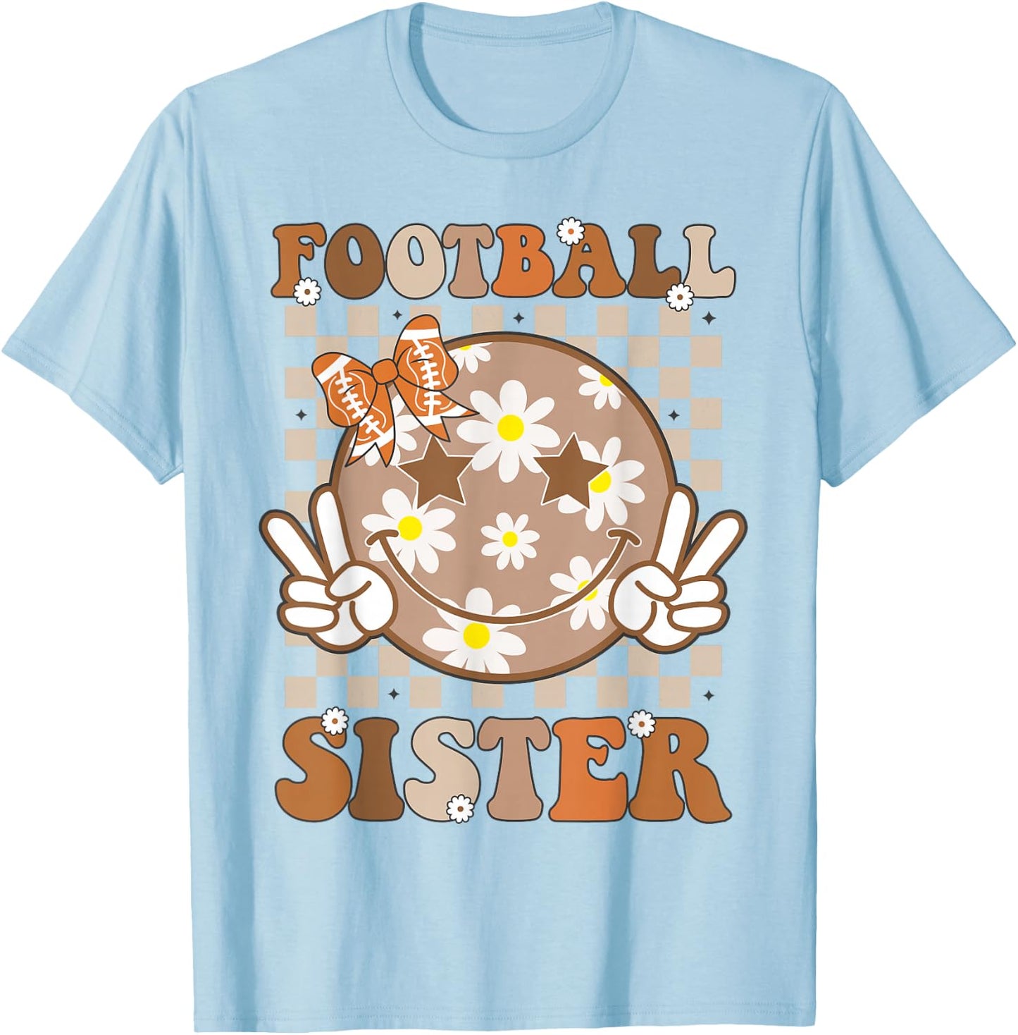 Football Sister Shirt for Girls Women Toddler Sport Lover T-Shirt - T-Shirt | Light Blue