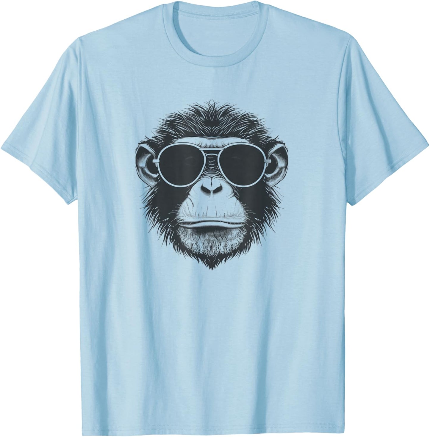 Cute Aviator Monkey Women Girl Boy Funny Animal T-Shirt - T-Shirt | Light Blue