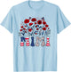 Groovy Mimi 4th of July Patriotic Floral Women Mother's Day T-Shirt - T-Shirt | Light Blue
