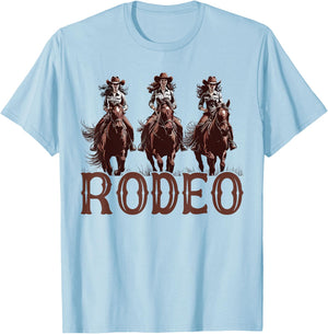Rodeo Cowgirl Southern Western Girl Country Rodeo Texas T-Shirt - T-Shirt | Light Blue