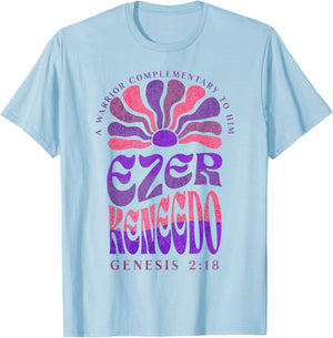 Ezer Kenegdo A Warrior Complimentary to Him Genesis 2:18 (2) T-Shirt - T-Shirt | Light Blue