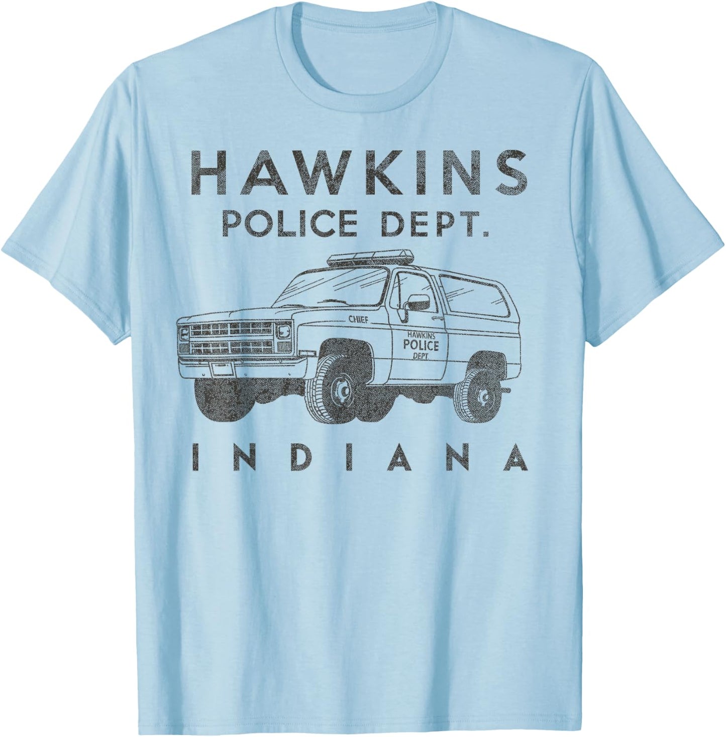 Netflix Stranger Things Hawkins Police Dept. Indiana T-Shirt - T-Shirt | Light Blue