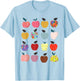 Folk Art Apples Back to school Teacher Shirt Funny T-Shirt - T-Shirt | Light Blue